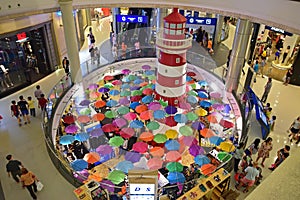 Lighthouse and Umbrella Decoration in Terminal 21 Shopping Mall