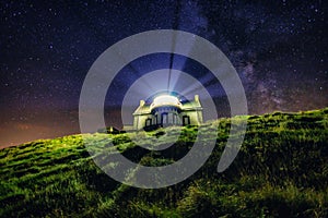 Lighthouse under the milky way