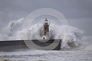 Lighthouse under storm