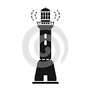 Lighthouse vector icon.Black vector icon isolated on white background lighthouse.