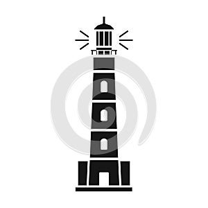 Lighthouse vector icon.Black vector icon isolated on white background lighthouse.