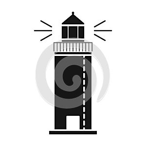 Lighthouse vector icon.Black vector icon isolated on white background lighthouse.