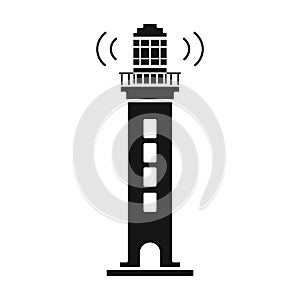 Lighthouse vector icon.Black vector icon isolated on white background lighthouse.