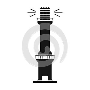 Lighthouse vector icon.Black vector icon isolated on white background lighthouse.