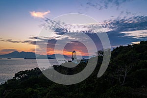 Lighthouse of Victoria Harbour at dusk