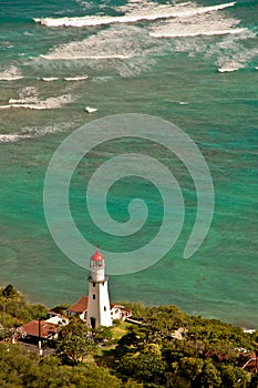 Lighthouse viewed from Diamond Head in Honolulu Hawaii