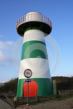 Lighthouse for viewpoint at the Belgian coast.