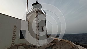 The lighthouse Vrisaki at Lavrion, Attica, Greece