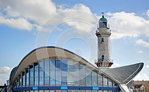 Lighthouse in WarnemÃÂ¼nde (Germany) photo