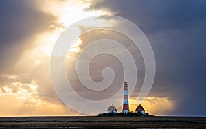 Lighthouse of Westerhever, North Frisia, Germany