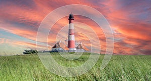 Lighthouse Westerheversand in North Germany