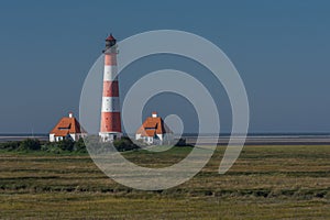 Lighthouse Westerheversand, Westerhever, Eiderstedt, North Frisia, Schleswig-Holstein, Germany