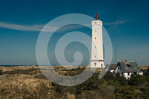 Lighthouse on the westernmost point Blavand, Denmark