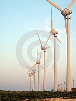 Lighthouse and wind turbines bozcaada