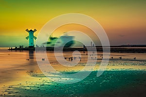 Lighthouse - Windmill Against The Sky - Swinoujscie