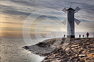 Lighthouse windmill Stawa Mlyny in Swinoujscie,