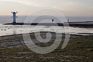 Lighthouse windmill Stawa Mlyny, Swinoujscie, Baltic Sea,