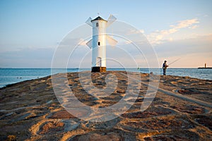 Lighthouse windmill Stawa Mlyny, Swinoujscie, Baltic Sea - Poland