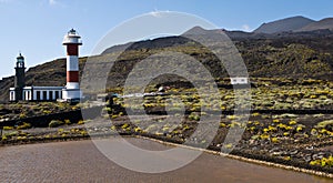 Lighthouses of Fuencaliente, Teneguia volcan, La Palma island