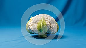 The lighting accentuates the cauliflower s surface and structure