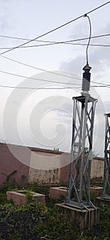Lighting arrester connected in sub station