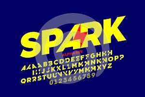 Lighting bolt sign style font