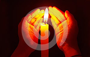Lighting candle  photography in dark background