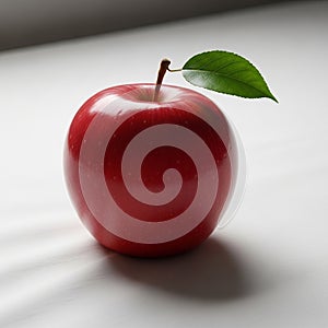 The lighting creates a soft shadow beneath the apple, emphasizing its