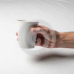 Lighting creates a subtle shadow beneath the cup adding depth to the