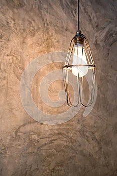 Lighting decor on cement wall