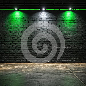 Lighting Effect on Dark Brick Wall Background photo