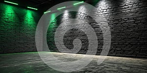 Lighting Effect on Dark Brick Wall Background photo