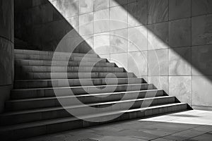 Lighting effects of staircases in public buildings, abstract simple stairs