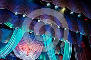 Lighting equipment and scenery in the theater on stage