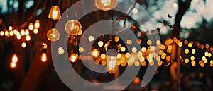 lighting fixtures at an outdoor wedding