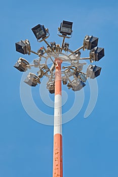 Lighting fixtures at the airport runway in Italy photo