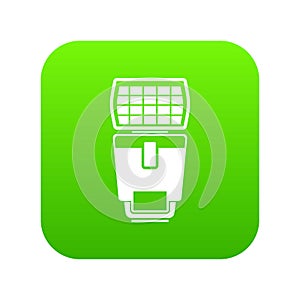 Lighting flash for camera icon digital green