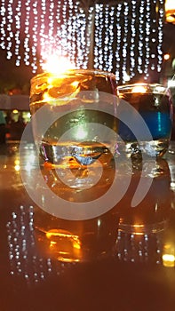 Lighting glass bar reflection photo