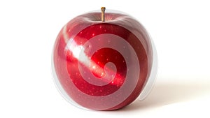 The lighting highlights the glossy texture emphasizing the apple s freshness