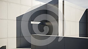 Lighting highlights the texture of the concrete, adding depth to