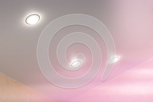 Lighting in the house. Light bulbs built into the ceiling