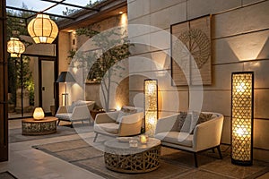 Lighting interior design 3D rendering