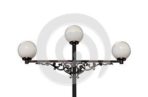 Lighting lamp on a pole. isolated on a white background