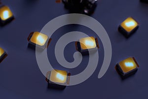 Lighting LED panel selective focus close up