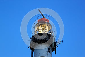 Lighting lighthouse Bornrif at Ameland Island, Holland photo