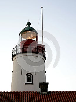 Lighting lighthouse in Urk photo