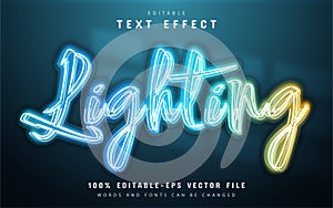 Lighting neon style text effect