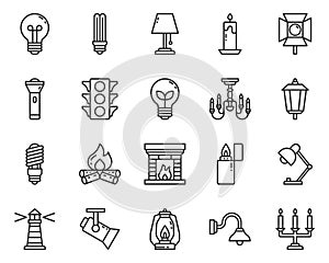 Lighting outline icon and symbol for website, application