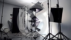 Lighting setup in studio for commercial works