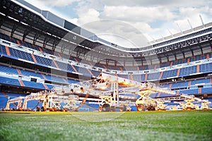 Lighting system for growing grass and lawn at stadium